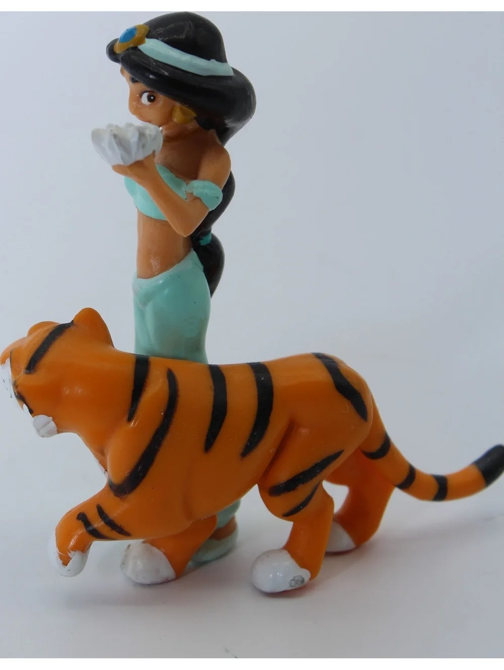 Vintage Disney Aladdin Applause Jasmine Rajah Tiger Sultan PVC Figure Lot 2 pcs